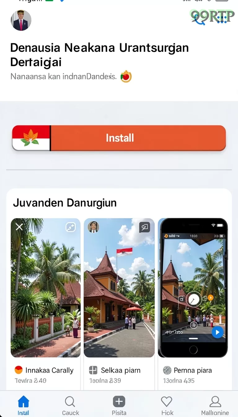 Cuplikan layar menu unduhan 99rtp untuk perangkat Android